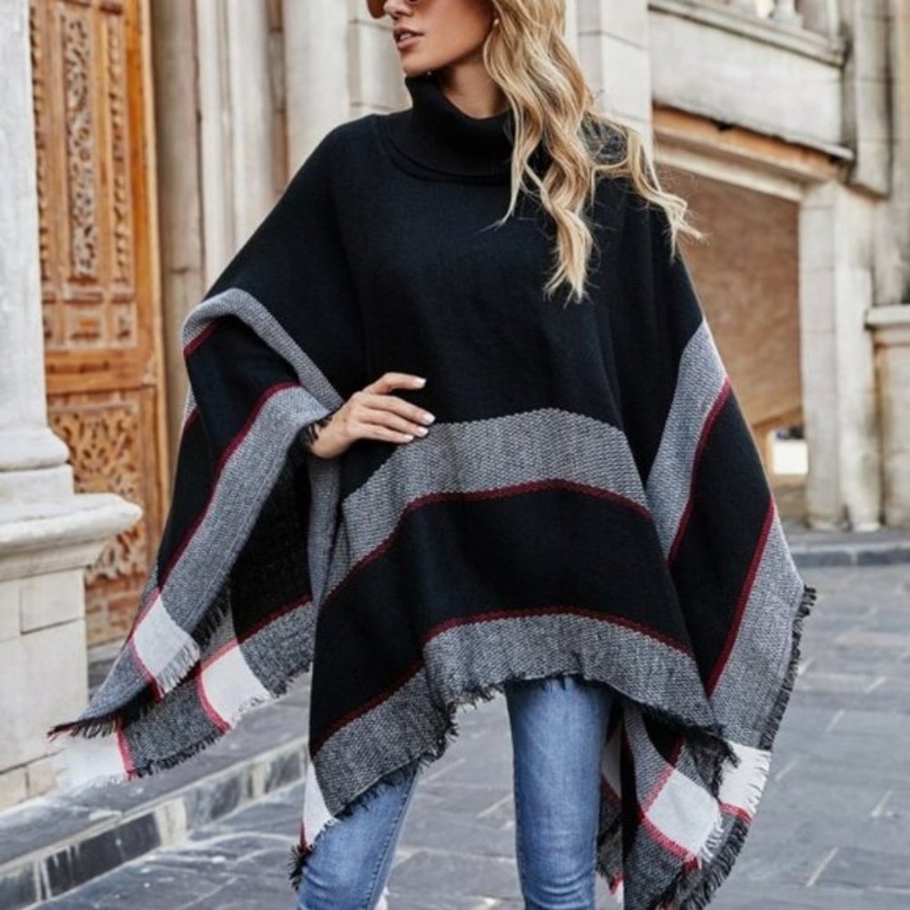 CLASSIC PONCHO - BLACK - Picture 6 of 6